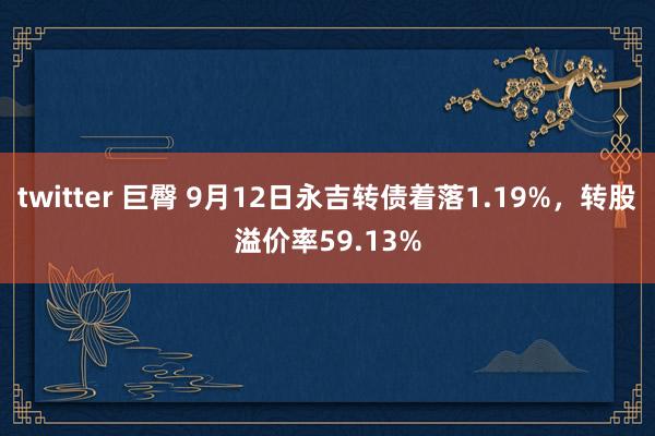 twitter 巨臀 9月12日永吉转债着落1.19%,转股溢价率59.13%