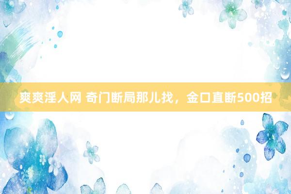 爽爽淫人网 奇门断局那儿找，金口直断500招