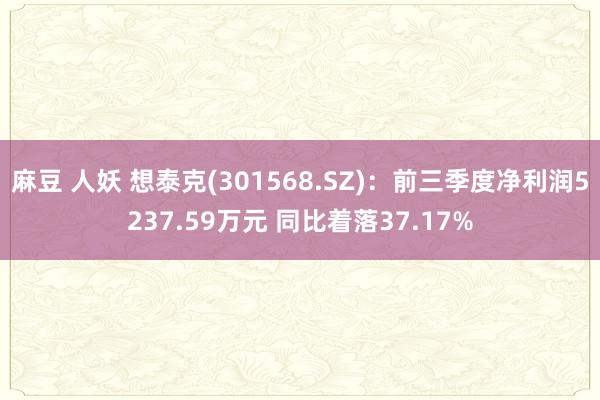 麻豆 人妖 想泰克(301568.SZ)：前三季度净利润5237.59万元 同比着落37.17%