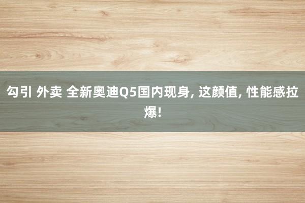 勾引 外卖 全新奥迪Q5国内现身， 这颜值， 性能感拉爆!