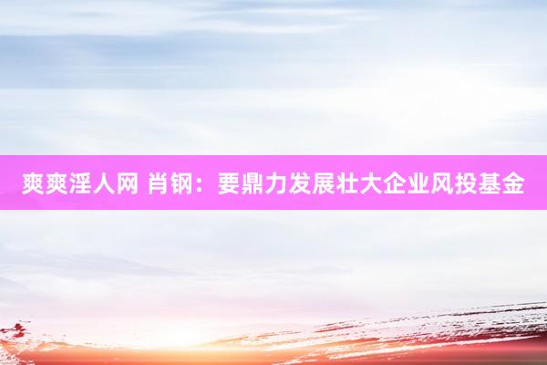 爽爽淫人网 肖钢：要鼎力发展壮大企业风投基金