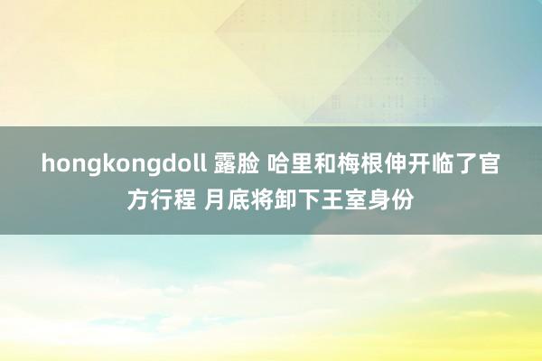 hongkongdoll 露脸 哈里和梅根伸开临了官方行程 月底将卸下王室身份