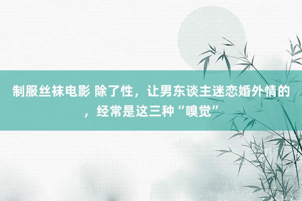 制服丝袜电影 除了性，让男东谈主迷恋婚外情的，经常是这三种“嗅觉”