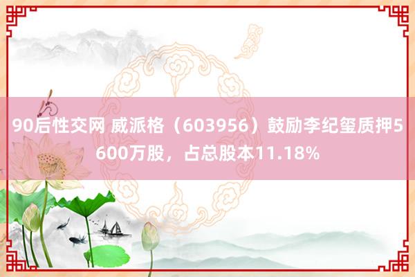 90后性交网 威派格（603956）鼓励李纪玺质押5600万股，占总股本11.18%