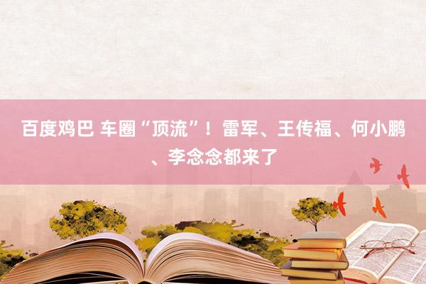 百度鸡巴 车圈“顶流”！雷军、王传福、何小鹏、李念念都来了