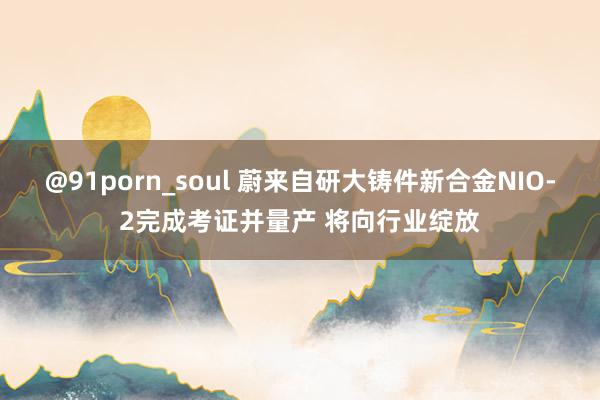 @91porn_soul 蔚来自研大铸件新合金NIO-2完成考证并量产 将向行业绽放