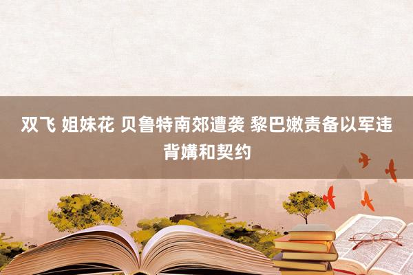 双飞 姐妹花 贝鲁特南郊遭袭 黎巴嫩责备以军违背媾和契约