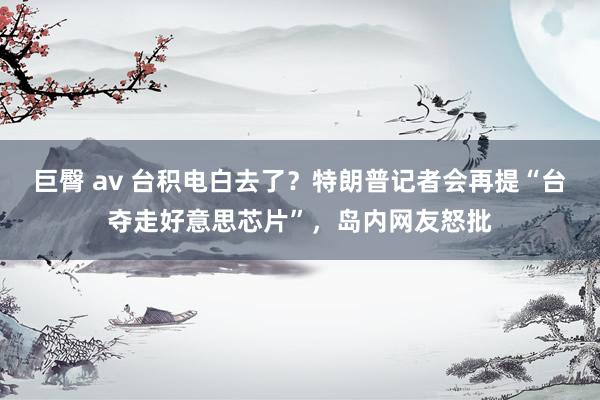 巨臀 av 台积电白去了？特朗普记者会再提“台夺走好意思芯片”，岛内网友怒批