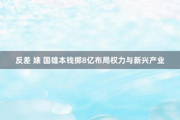 反差 婊 国雄本钱掷8亿布局权力与新兴产业