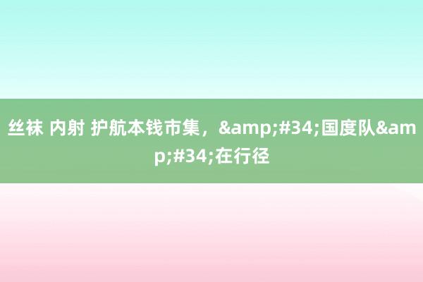 丝袜 内射 护航本钱市集，&#34;国度队&#34;在行径