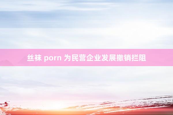 丝袜 porn 为民营企业发展撤销拦阻