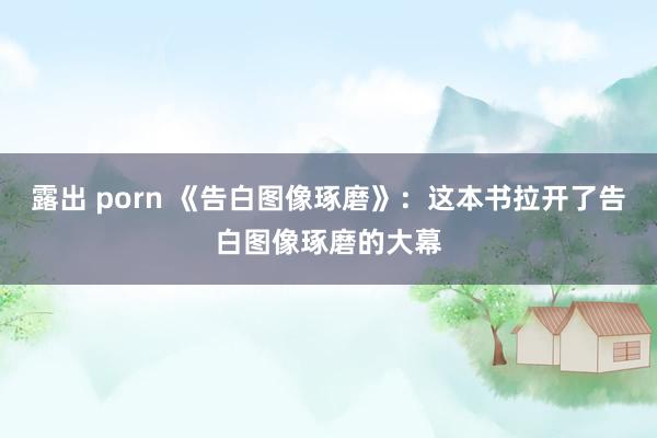 露出 porn 《告白图像琢磨》：这本书拉开了告白图像琢磨的大幕