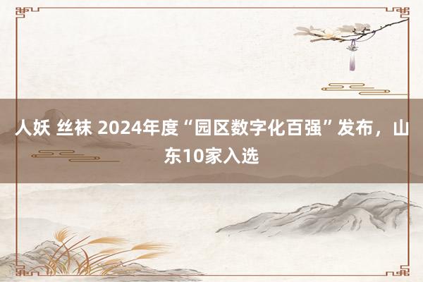 人妖 丝袜 2024年度“园区数字化百强”发布，山东10家入选