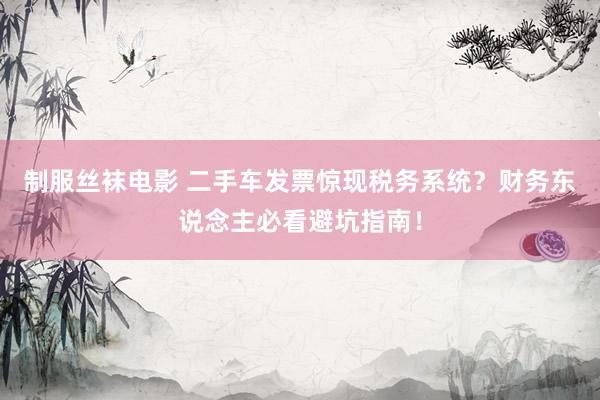 制服丝袜电影 二手车发票惊现税务系统？财务东说念主必看避坑指南！
