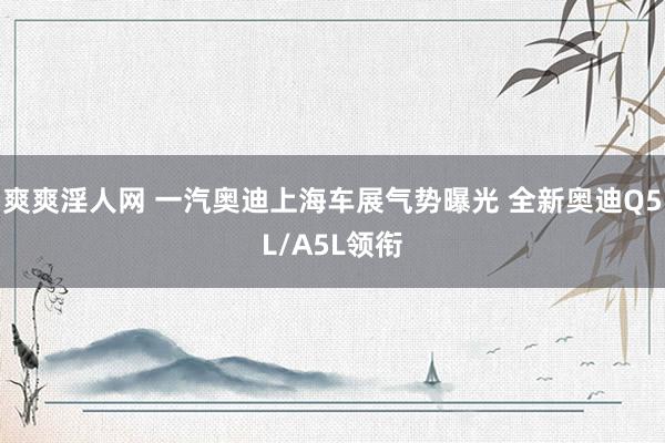 爽爽淫人网 一汽奥迪上海车展气势曝光 全新奥迪Q5L/A5L领衔