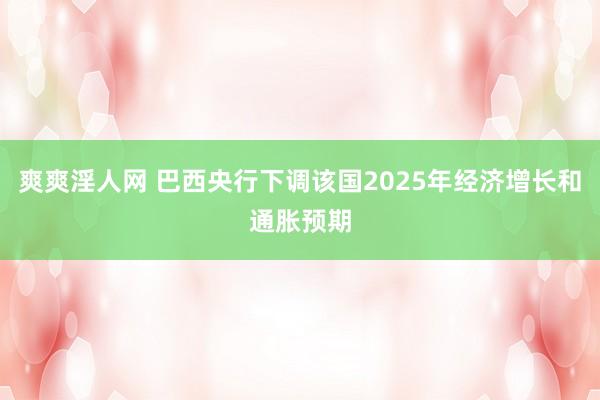 爽爽淫人网 巴西央行下调该国2025年经济增长和通胀预期