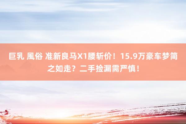 巨乳 風俗 准新良马X1腰斩价！15.9万豪车梦简之如走？二手捡漏需严慎！