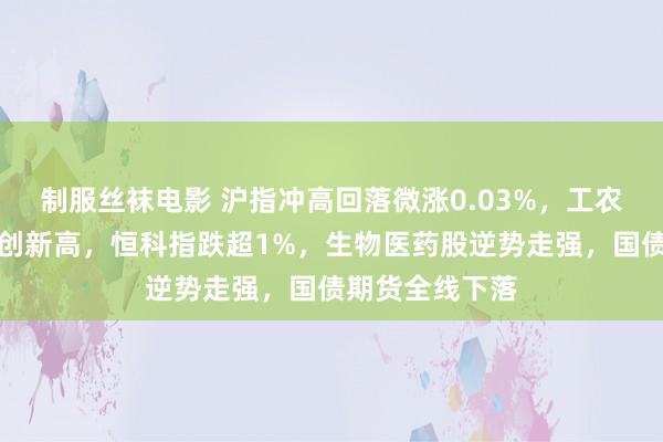 制服丝袜电影 沪指冲高回落微涨0.03%，工农中三大行股价创新高，恒科指跌超1%，生物医药股逆势走强，国债期货全线下落